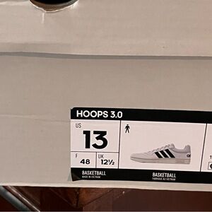 Adidas Hoops 3.0 White and Black Sneakers